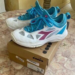 Diadora speed blushield fly 3 + W AG for tennis 🎾 White and Teal Sneakers